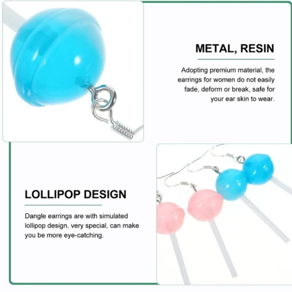 Light Blue Dum Dum Lollipop Drop Dangle Womens‎ Earrings